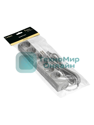 Удлинитель ExeGate ECE-6-3G (EX285832RUS), серый, 3 м, евровилка с заземлением, 6 евророзеток с заземлением, 2200 Вт