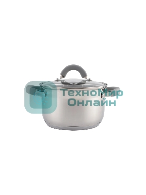Кастрюля MALLONY Felicita нержавеющая сталь, со стеклянной крышкой, 2,9 л, d-18