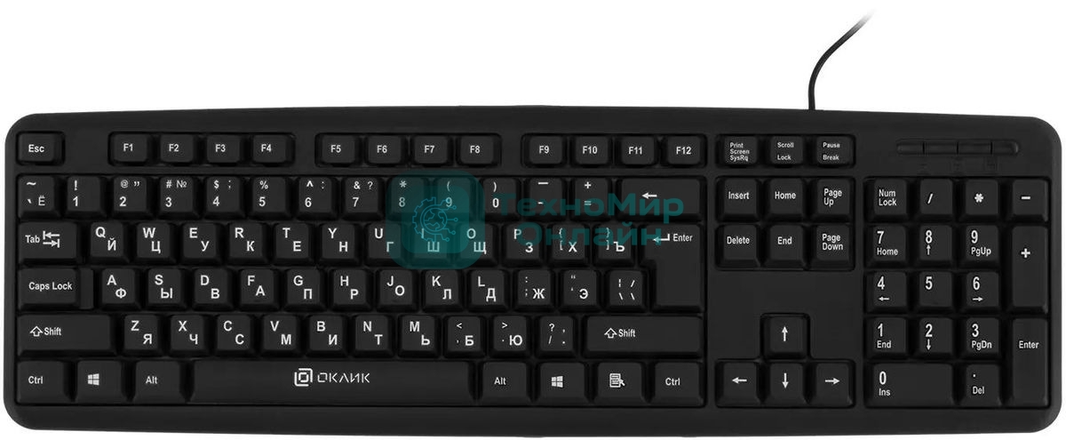 Клавиатура Oklick 180M проводная, USB Type-A, чёрный