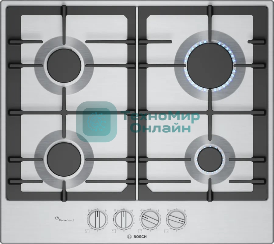 Газовая варочная панель Bosch PCP6A5I90M нержавеющая сталь