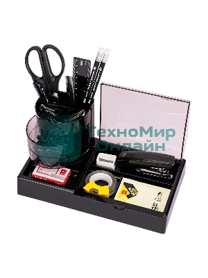 Настольный набор Deli E38254 (16 предметов) пластик, черный