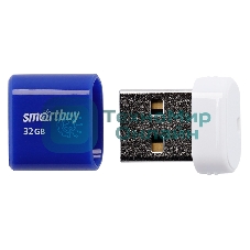 Флешка USB Smartbuy LARA Blue (SB32GBLARA-B), 32Gb, USB 2.0, R/W 15/5, синий/белый