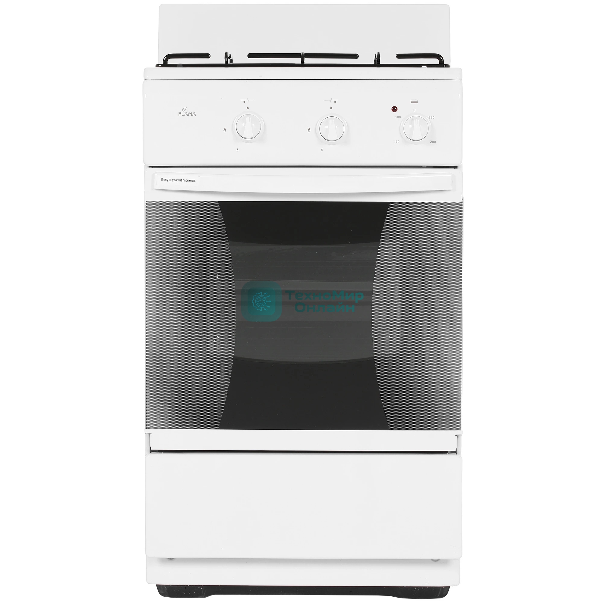 Плита комбинированная Flama CK 2202 W белый, конфорок 2 шт, духовка 30 л, 50 см x 85 см x 38 см