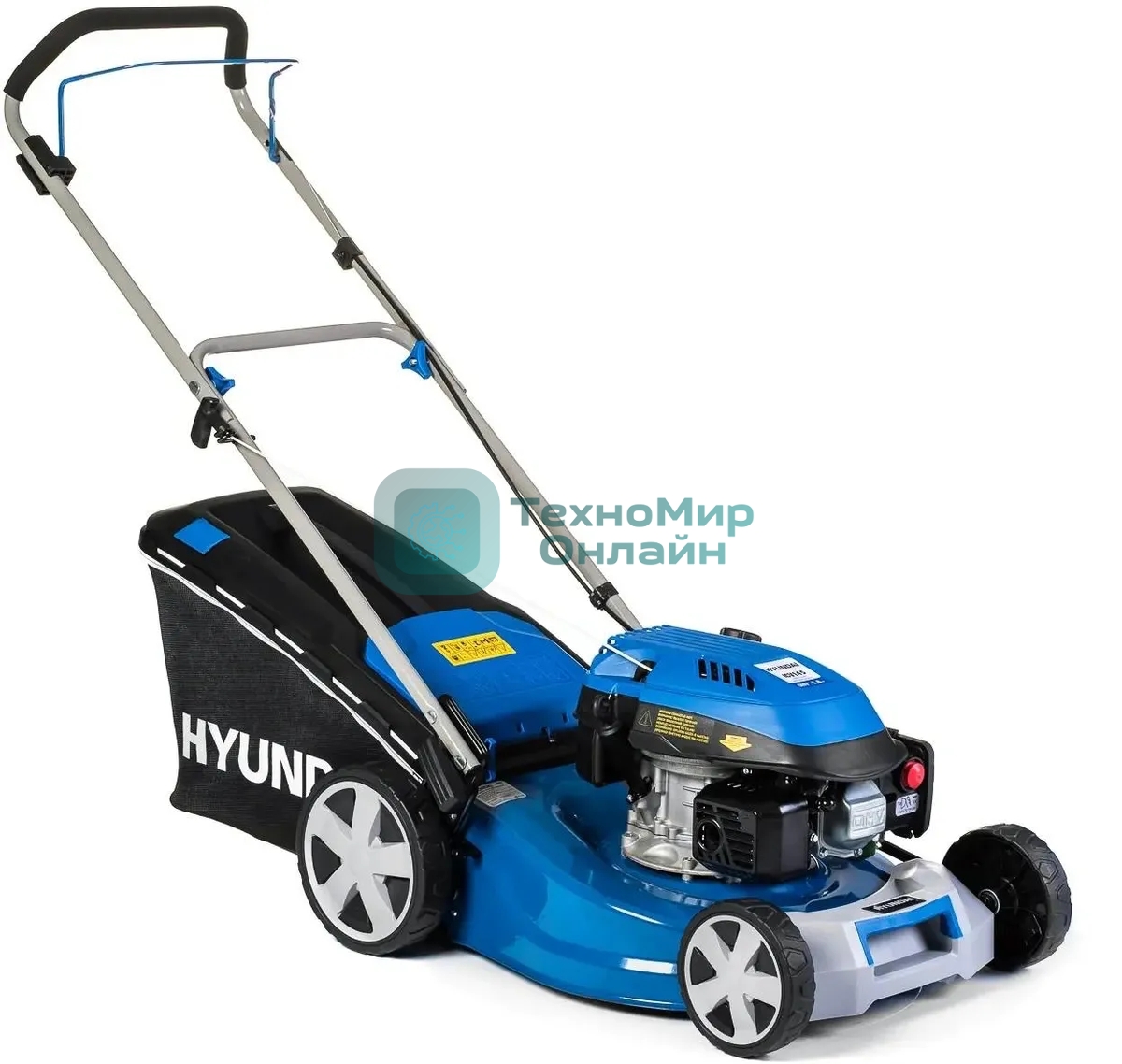 Бензиновая газонокосилка HYUNDAI L4620 двигатель Hyundai ICV145,4-х такт, 3.8 л.с./145 см3, Ширина среза 45,7 см, Высота среза 25-75 мм, 23,5 кг