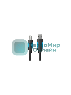Кабель Vention USB 2.0 AM/BM - 3 м. черный VAS-A16-B300