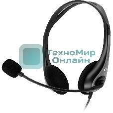 Наушники с микрофоном Оклик HS-M300 черный/серый 1.8м накладные оголовье (1876323)