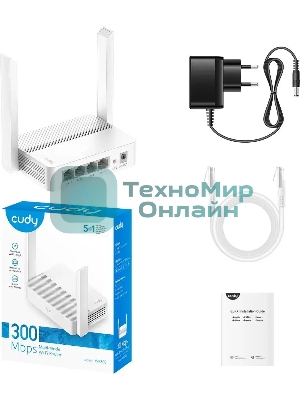 Роутер Cudy WR300 N300 10/100BASE-TX/Wi-Fi белый