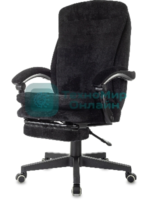 Кресло руководителя Бюрократ T-9950MSG-F Fabric черный Light-20, крестов. пластик, подст. для ног