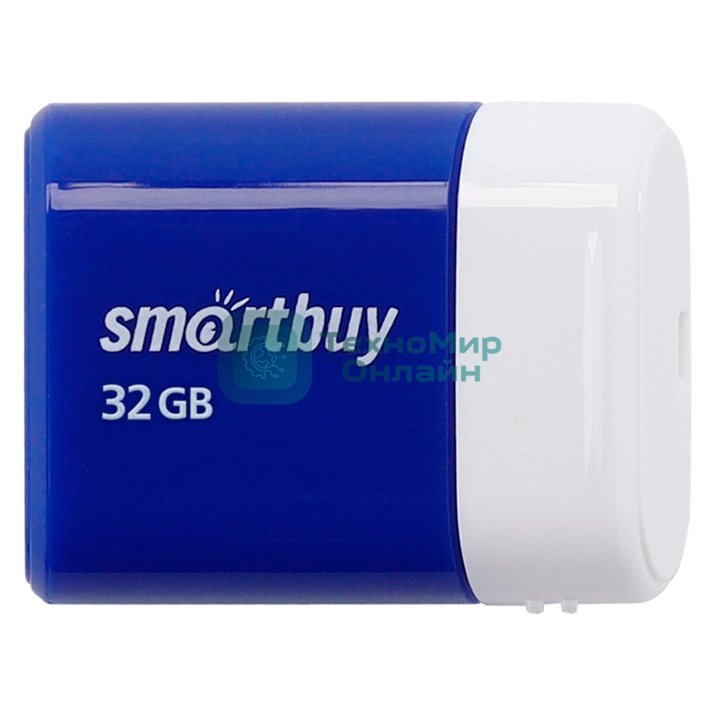 Флешка USB Smartbuy LARA Blue (SB32GBLARA-B), 32Gb, USB 2.0, R/W 15/5, синий/белый