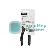 Удлиненные плоскогубцы Deli DL0103 160 мм, Cr-V, эксцентриковый шарнир, антикоррозийное покрытие, трехкомпонентная прорезиненная рукоять