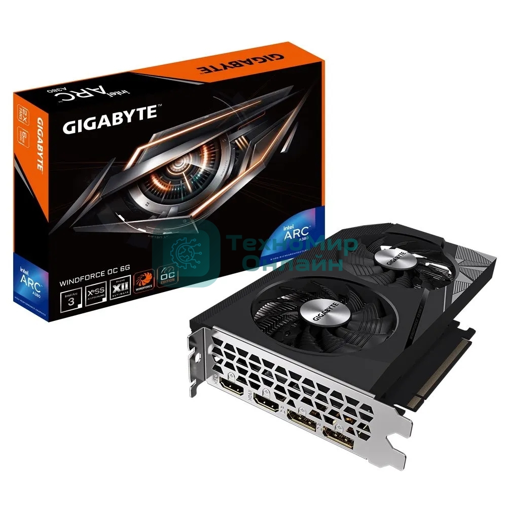 Видеокарта Gigabyte A380 WINDFORCE OC 6GB GV-IA380WF2OC-6GD