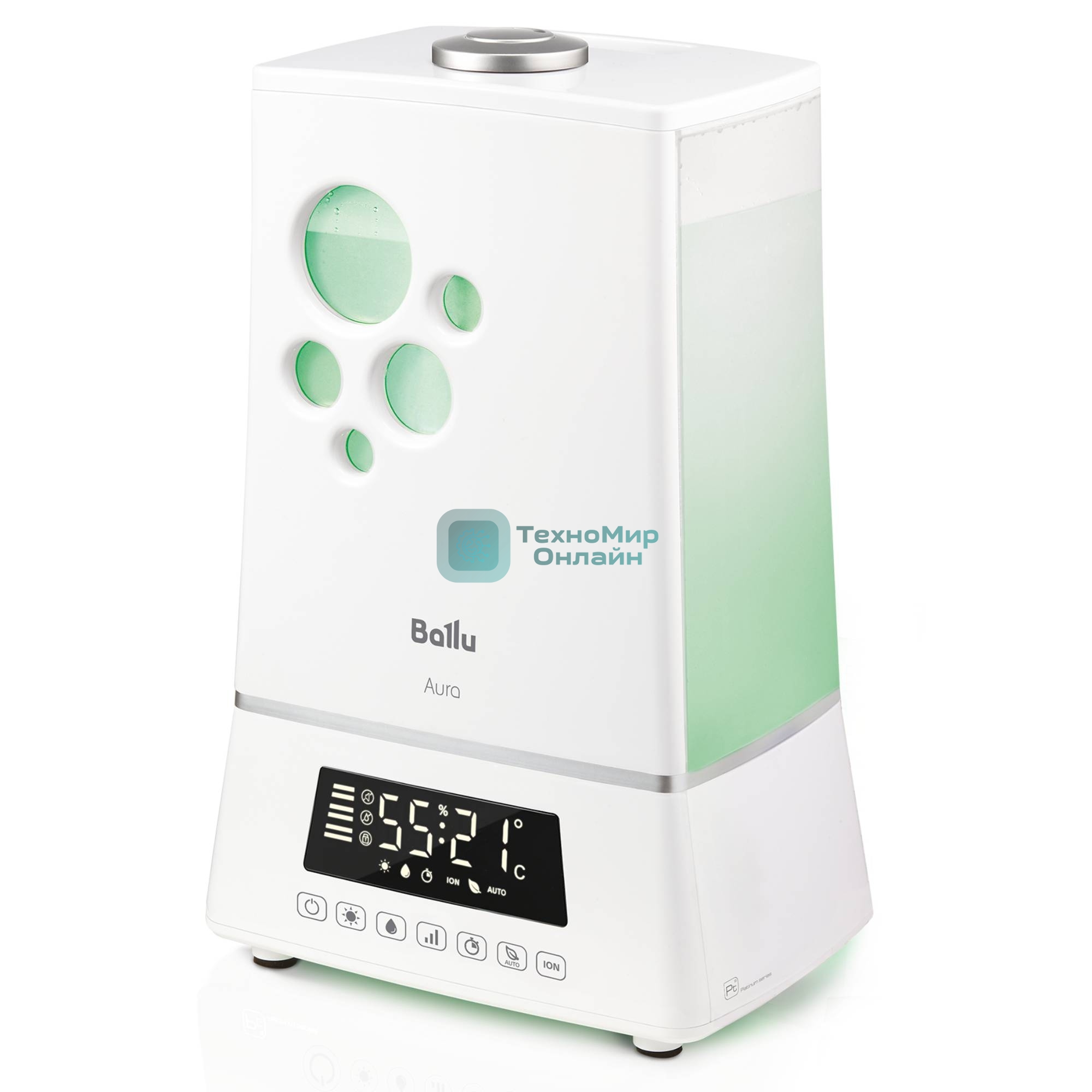 Увлажнитель воздуха Ballu UHB-1100 белый, 40 м², 7.5 л, ионизация, гигростат