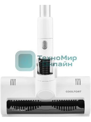 Пылесос вертикальный Coolfort CF-3003 белый, питание от аккумулятора, 120 Вт, уборка сухая, пылесборник 0.5 л, работа от АКБ max 40 мин.