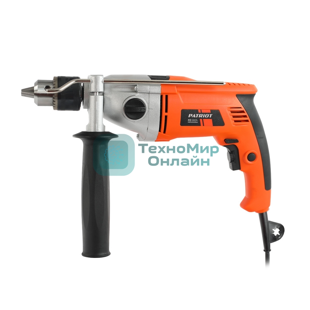 Дрель электрическая ударная PATRIOT FD 900h, 2 скорости, с ударом, мощность 1050Вт, макс.диаметр 16мм, глубиномер + дополнительная ручка