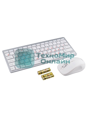 Комплект клавиатура+мышь Gembird KBS-7001-RU беспроводной, USB, 1600 DPI, белый