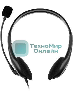 Наушники с микрофоном Оклик HS-M300 черный/серый 1.8м накладные оголовье (1876323)