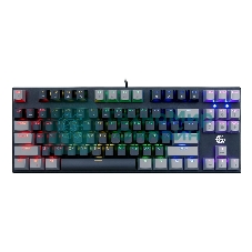 Клавиатура проводная механическая Gembird KB-G600-1, 87кл, Rainbow, коричн.свитчи, 1.8м, черная