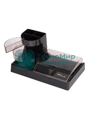 Настольный набор Deli E38254 (16 предметов) пластик, черный