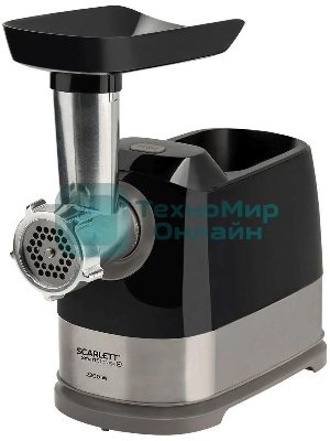 Мясорубка электрическая Scarlett SC-MG45S66 черный, 2200 Вт, 2.5 кг/мин, реверс, защита от перегрузки, насадки - 4