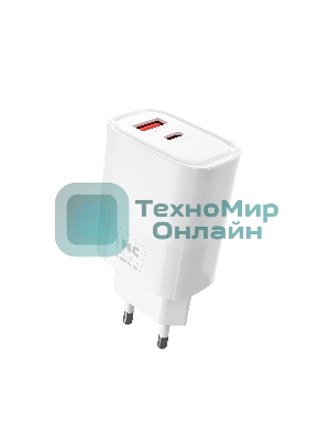 Сетевое зарядное устройство MORE CHOICE NC81a СЗУ 1USB+1Type-C 3.0A PD 20W+ QC3.0, белый
