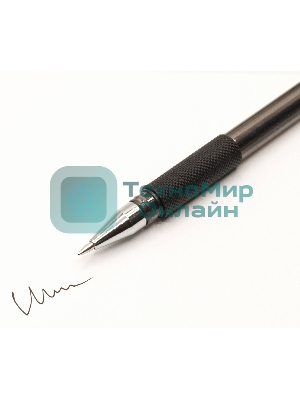 Ручка гелевая Silwerhof ADVANCE 026158-02 d=0.5мм, черные чернила, коробка картонная, сменный стержень, линия 0.3мм, резиновая манжета