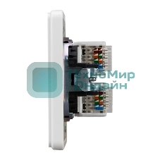 Розетка Kranz ROUND компьютерная двойная RJ45+RJ45 кат6 с/у перламутр