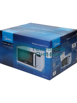 Микроволновая печь Midea AM820CUK-W белый, 20 л, 800 Вт, переключатели - кнопки, поворотный механизм