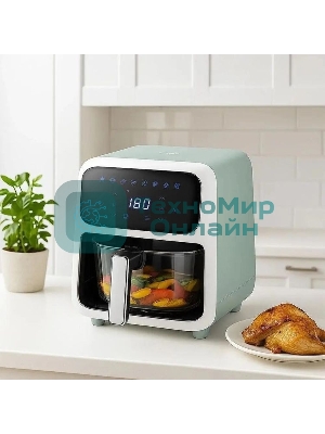 Аэрогриль Kitfort КТ-8147 светло-зеленый, 1800 Вт, 4 л, сенсор, 8 программ