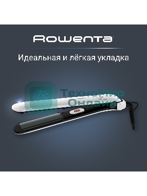Выпрямитель для волос Rowenta Easyliss Pure SF1628F0 белый/серый, 25 мм, 200 °C, 1 режим