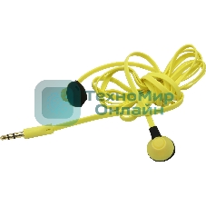 Проводные наушники Smartbuy Boost желтый, внутриканальные, Jack 3.5 мм, покрытие soft-touch, микрофон на проводе