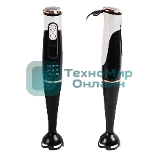 Блендер погружной Endever Sigma-83, черный/белый, мощность 1000 Вт, нож из нержавеющей стали, комплект аксессуаров,