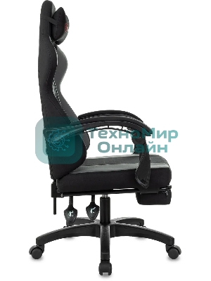 Кресло Zombie Weaver черный/серый, ткань, подголовник, подставка для ног