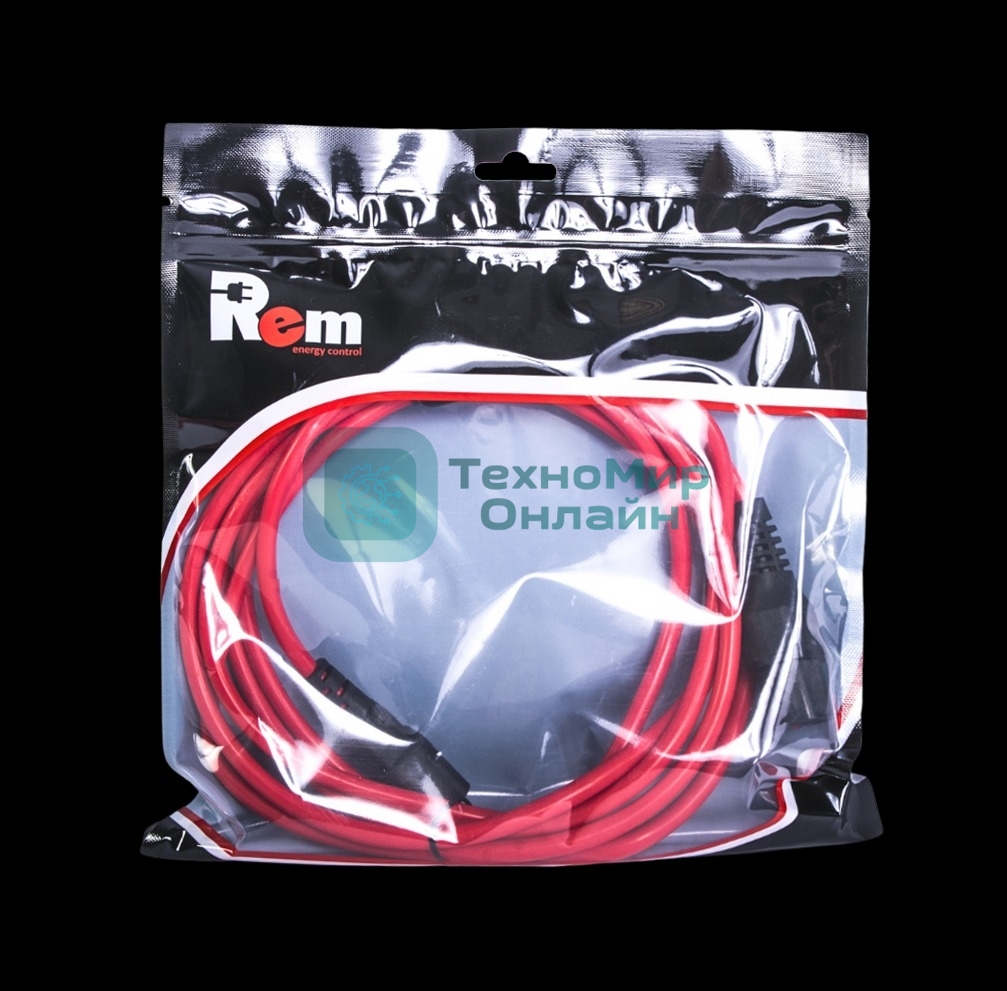 Шнур питания с фиксатором REM IEC 60320 C19/IEC 60320 C20, 16 А/250 В (3 1,5), 3 м, красный R-16-Cord-C19-C20-3-Red