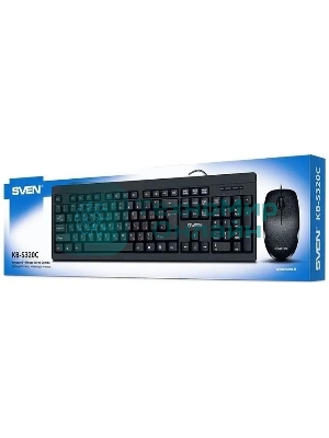 Комплект клавиатура + мышь SVEN KB-S320C клавиатура и мышь черные (USB, 105 кл, 4 кнопки, 1000 dpi)