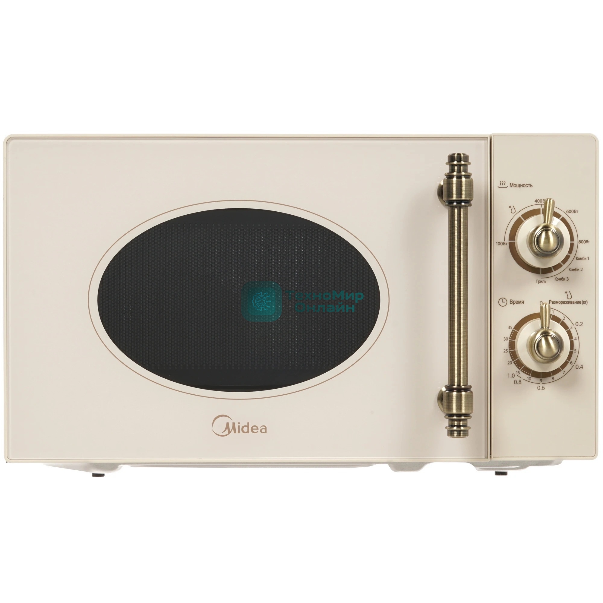 Микроволновая печь Midea MG820CJ9-I2 бежевый, 20 л, 800 Вт, переключатели - поворотный механизм