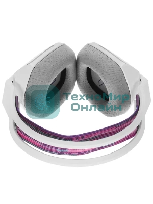 Наушники LOGITECH G733 беспроводные игровые белые (USB, 2,4 ГГц, PRO-G 40 мм, RGB подсветка, 981-000886/981-000883)