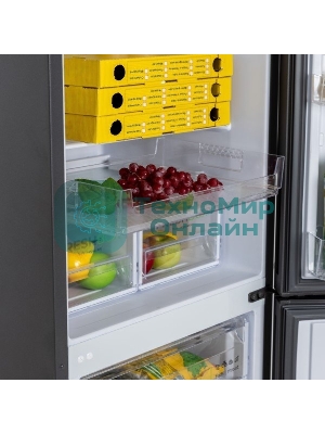 Холодильник Бирюса B-W6133 графит двухкамерный 210/100 л морозилка снизу, аавтоматическое оттаивание