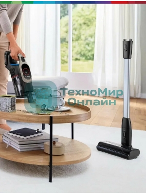 Пылесос вертикальный Bosch BCS931GAC серый, питание от аккумулятора, уборка сухая, пылесборник 0.4 л