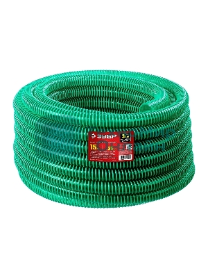 Шланг Зубр напорно-всасывающий со спиралью ПВХ, 3 атм, 25мм х 15м [40325-25-15]