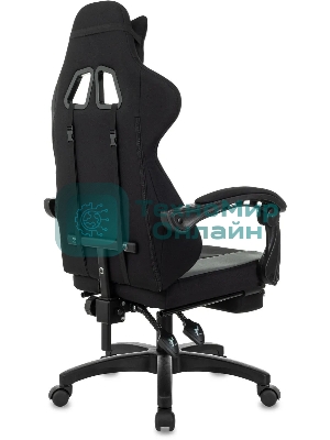 Кресло Zombie Weaver черный/серый, ткань, подголовник, подставка для ног