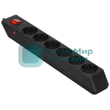 Сетевой фильтр SVEN Optima 5,0 м (6 розеток с защитными шторками) черный, цветная коробка