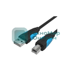 Кабель Vention USB 2.0 AM/BM - 3 м. черный VAS-A16-B300