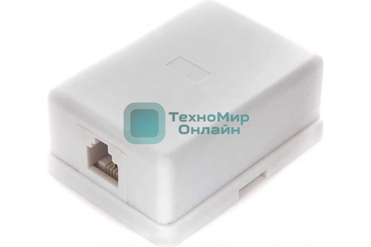Розетка телефонная TA-101 RJ-11 (6P4C) внешняя 1 порт, белый