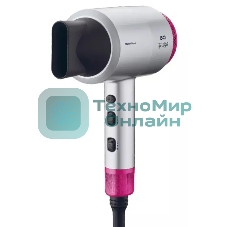 Фен BQ HD1818M серый/розовый, 1800 Вт, ионизация