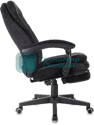 Кресло руководителя Бюрократ T-9950MSG-F Fabric черный Light-20, крестов. пластик, подст. для ног