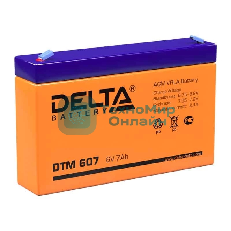 Батарея для ИБП Delta DTM 607 (6V, 7Ah)