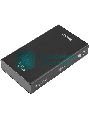 Портативный аккумулятор Digma DGPD100WA 20000mAh QC3.0/PD3.0 100W 5A 2xUSB-A/2xUSB-C черный