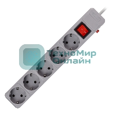 Сетевой фильтр Smartbuy (SBSP-5-18-G) 5 гн х 1,8 м серый