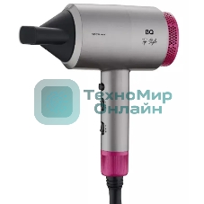 Фен BQ HD1818M серый/розовый, 1800 Вт, ионизация