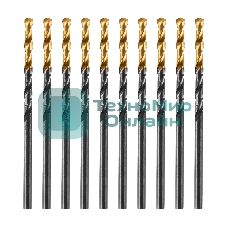 Сверло по металлу Denzel 2,5 мм, HSS-Tin, Golden Tip, 10 шт.